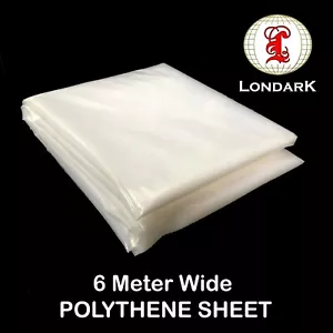 Kunststoff klar 6M BREIT POLYETHEN Gewächshaus Abdeckung Staubfolie strapazierfähig (500G) - Bild 1 von 2