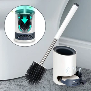Silikon Toilettenbürste WC Bürste Wandmontage Steril Klobürste WC 2 in 1 - Bild 1 von 9
