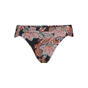 Time and Tru Plus Low Rise Cheeky Swim Bottom Rich Black Paisley 2X (20W-22W) - Picture 1 of 3
