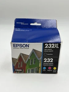 Genuine Epson 232XL Black + 232 Color CYM Ink Cartridges Expires 09/2027 New - Picture 1 of 7