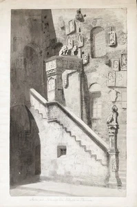 Firenze Palazzo del Podesta diseño Florencia Florencia dibujo - Imagen 1 de 1