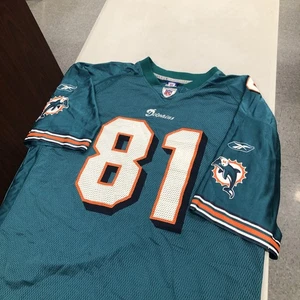 Maglia Vintage Miami Dolphins Reebok NFL Football Randy McMichael 81 Tg. XL - Foto 1 di 15