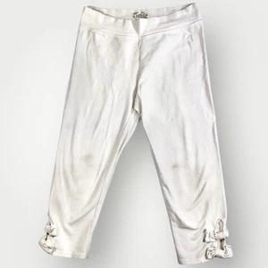Justice White Cropped Leggings With Bow Detail Girls Size 8 - Picture 1 of 7