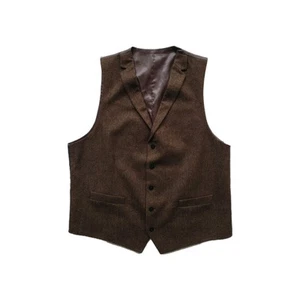 Moon Chester Barrie Vest Waistcoat Brown Tweed Wool Regular Fit Mens~UK 46" - Picture 1 of 14