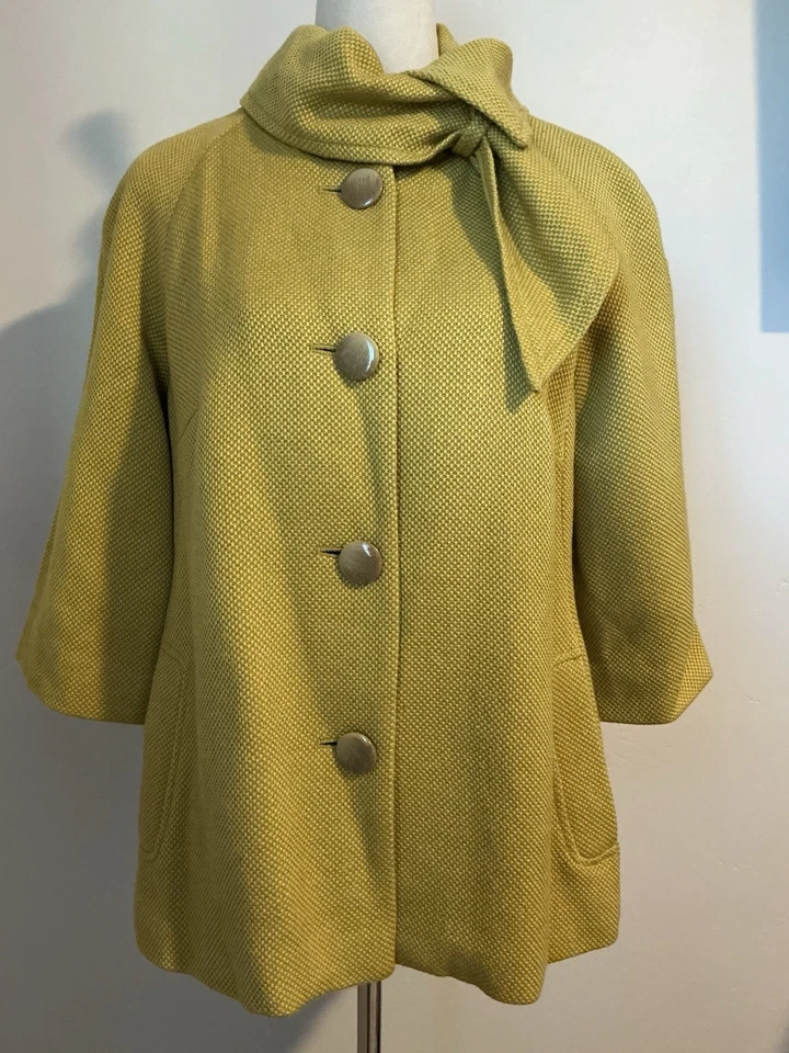 Женское пальто Tabitha Anthropologie горчичный желтый качели шерстяная смесь M - Изображение 1 из 4