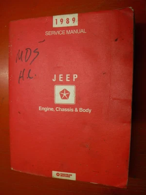 1989 JEEP CHEROKEE WAGONEER WRANGLER COMANCHE ENGINE CHASSIS BODY SERVICE MANUAL Foto 1 de 4