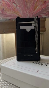 Alexander McQueen Candy BlackCroc-Effect Patent Leather Phone Case - Picture 1 of 4