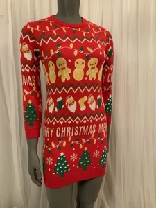 SHEIN Strick-Minikleid Größe 10 Y oder X-Small Frohe Weihnachten Santa für Damen - Bild 1 von 24