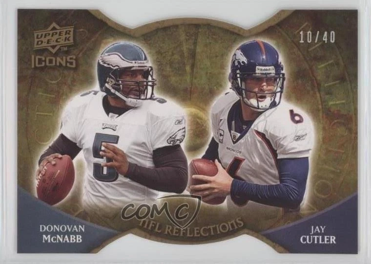 2009 Upper Deck Icons NFL Reflections Die-Cut /40 Jay Cutler Donovan McNabb - Image 1 of 2