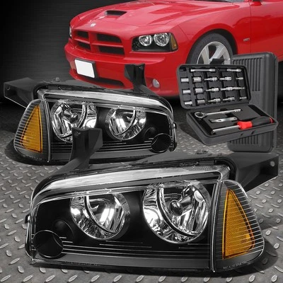PARA 06-10 CARREGADOR DODGE CARCAÇA PRETA FAROL DE CANTO ÂMBAR + CONJUNTO DE FERRAMENTAS - Imagem 1 de 4