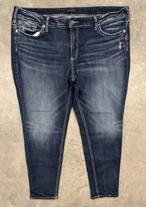 Jeans skinny argento Suki donna taglie forti 24 vita alta elasticizzato - Foto 1 di 8