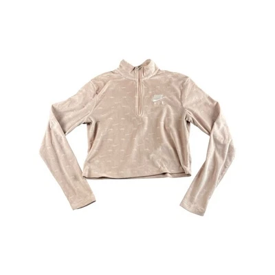 Nike Air Velour Cuarto Cremallera Recortada Pullover Sudadera Rosa Claro Talla M Foto 1 de 4