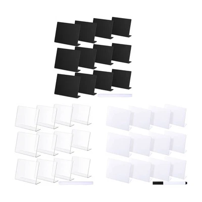 Chalkboards 12 Pack Rustic Mini Chalkboard Signs Easy to Write and Wipe Out - Image 1 of 4