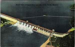 Lake Of The Ozarks MO-Missouri, Aerial View Bagnell Dam Vintage Postcard - Picture 1 of 2
