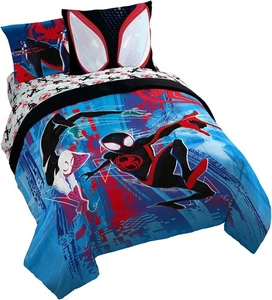 Marvel Spiderman Across The Spider-Verse Glitch 7 Piece Queen Size Bed Set ,,, - Picture 1 of 6
