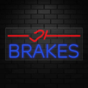 Brakes Sign for Business Displays | LED Flex Neon | 32"W x 13"H x 1"D - Picture 1 of 5