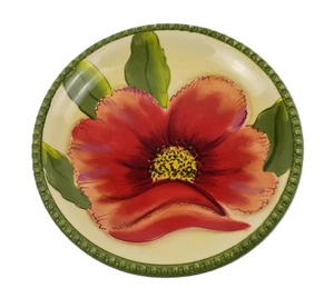 AMAPOLAS ARTE ARCILLA VINTAGE PINTADAS A MANO PLACA DESCONTINUADA 8,5" - Imagen 1 de 8