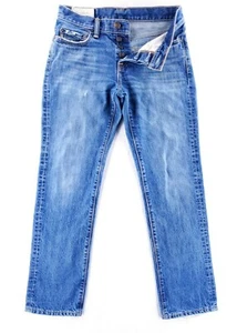 ABERCROMBIE & FITCH The A&F Slim Straight Distressed Button Fly Jeans Sz 28x30 - Picture 1 of 10