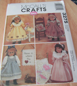 2001 McCall's Crafts Gotz Pattern 3275 18" Doll Clothes Uncut