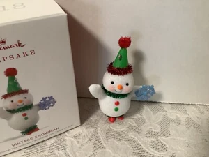 Cappello pupazzo di neve vintage Hallmark Keepsake fiocco di neve 2018 - Foto 1 di 4