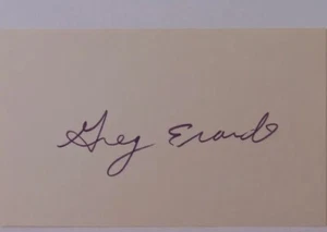 "Seattle Mariners" Greg Erardi Hand Signed 3X5 Card COA - Picture 1 of 2