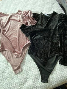 Lot of 2 Zara Girls 11/12 Bodysuits Tops 1 Open Bk long sleeve & 1 short sleeve - Picture 1 of 9