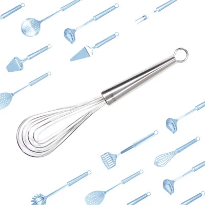 Schaumschläger Teller-Schneebesen 27 cm mit Öse aus Edelstahl - twisted - - Bild 1 von 4