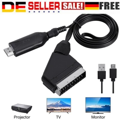 SCART auf HDMI Adapterkabel Adapterkabel 1080p/720p Auflösung für PAL NTSC SCEAM - Bild 1 von 4