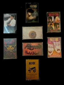 80s Rock Tape Cassette Lot - Motley Crue Ozzy Poison MJ ACDC Aerosmith Whitesnak - Picture 1 of 5