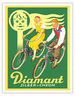 Diamant Cycles - Silver Chrome (Silber-Chrom) - Vintage Bicycle Poster 1935