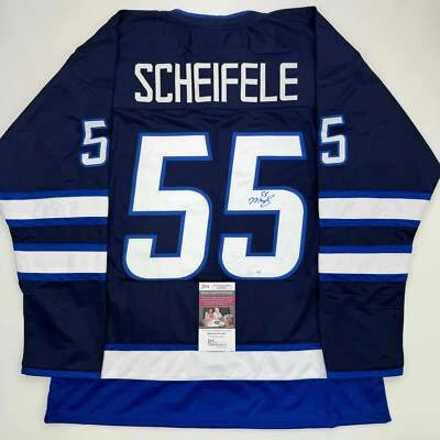 Autographed/Signed Mark Scheifele Winnipeg Blue Hockey Jersey JSA COA - Image 1 of 4
