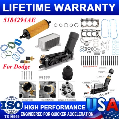 Juego de pernos de junta de cabeza de motor y carcasa de filtro de aceite para Jeep Grand Cherokee 3,6 L V6 Foto 1 de 4