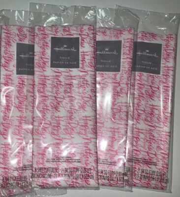 Hallmark Mother’s Day Pink Cursive Tissue Paper/Gift Bag Filler 32 Sheets Total - Image 1 of 4