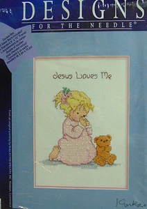 Designs For The Needle Signature Series Jesus Loves Me Double Mat 8x10 with mat - Bild 1 von 4