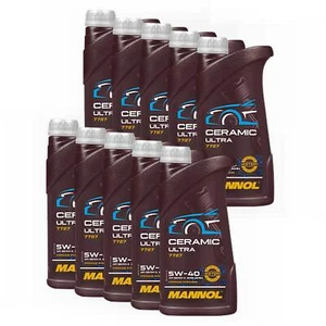 Aceite De Motor MANNOL 5W-40 Ceramic Ultra 10 X 1 Litro Para Audi BMW Citroen - Imagen 1 de 5