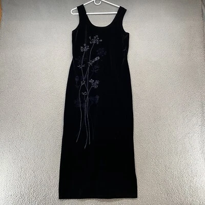 Vestido Karen Kane Y2K Mujer Mediano Maxi Terciopelo Hada Bordado Caprichoso Negro Foto 1 de 4