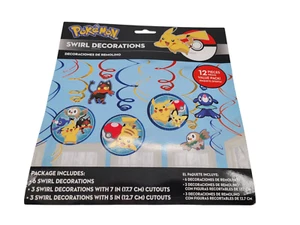 Pokemon Remolino Decoraciones Fiesta de Cumpleaños Pikachu Pichu Meowth Litten - Nuevo - Imagen 1 de 6