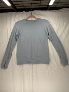 Athleta Girl Size L, 12 L Light Blue Power Up Seamless Long Sleeve Tee Top Nylon - Picture 1 of 11