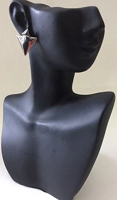  Punk Trending  Silver Plated  Double Triangle Jacket Earring  - Image 1 of 2