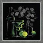 Riolis borduurset kruissteek "Stilleven met Martini", telpatroon