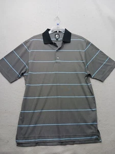 Polo de golf FootJoy para hombre talla XL gris carbón azul a rayas rendimiento - Imagen 1 de 14