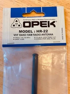 OPEK HR-22 TELESCOPIC 2m VHF HANDHELD PORTABLE HAM RADIO SCANNER ANTENNA w/ BNC - Zdjęcie 1 z 6