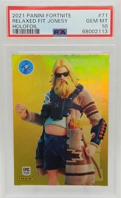 Relaxed Fit Jonesy Holofoil 2021 Panini Fortnite Trading Card #71 PSA 10 - Image 1 of 2