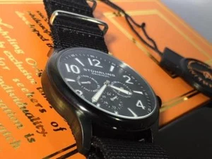 Stuhrling Original Men's Nighthawk Sport Quartz Canvas Strap Watch - Picture 1 of 9