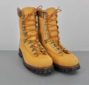 Men's VTG NOS 1970s Tan Mason Hunting Hiking Boots Sz 9.5 D 70s Vibram Sole - Picture 1 of 15