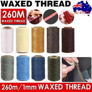 0.8-1MM 260m 150D Leather Sewing Waxed Thread Hand Stitching Craft Repair Cords - Picture 1 of 19