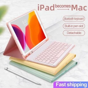 Bluetooth Keyboard Case Cover With Mouse For iPad 5/6/7/8th/9th Gen Air 5 4 Pro - Picture 1 of 16