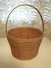 VINTAGE 1995 LONGABERGER LARGE ROUND BASKET WITH HANDLE 13" X 9" SIGNED EXC COND