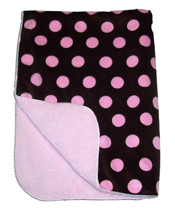Circo Target Brown Pink Sherpa Polka Dot Dots Baby Blanket 30x40" Security Lovey