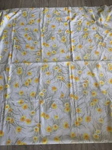 Große Vintage gelbe Blumenmuster M&S Polybaumwolle 1970er Jahre 100 Zoll lang x 92 breit - Bild 1 von 6